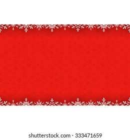 Red Christmas background with snowflakes. Vector illustration
