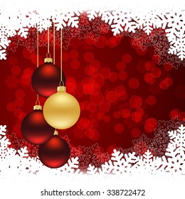 Red Christmas background with snowflakes. vector illustration