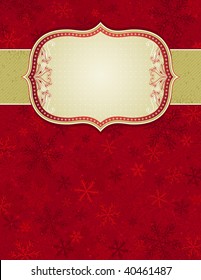 red christmas background with snowflakes,  vector illustration