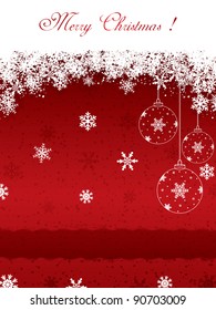 Red Christmas background with snowflakes.Vector