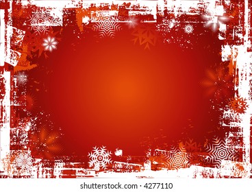red christmas background with snowflakes,vector illustration