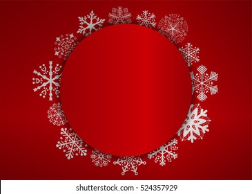 red christmas background with space circular