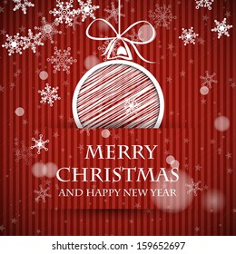 red christmas background with stars and snowflakes. christmas concept