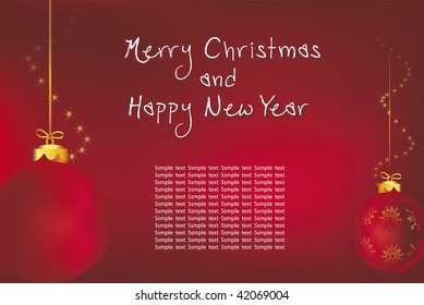 red christmas background with text in new layer