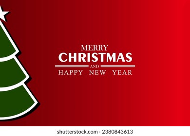 Un fondo de Navidad rojo y un toque de imágenes únicas de árboles y estrellas navideñas son adecuados para tarjetas de felicitación, placas de nombres u otros diseños
