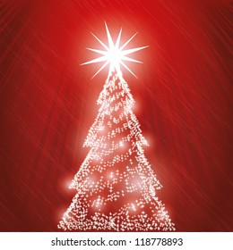 Roter Weihnachtshintergrund auf Weihnachtsbaum