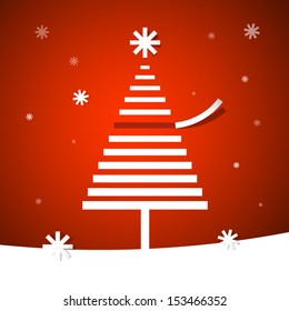 red christmas background with tree