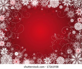 red  christmas background, vector illustration