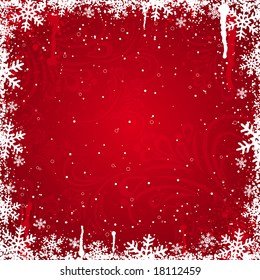 red christmas background, vector illustration