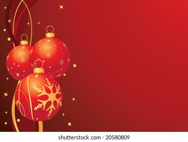 red christmas background, vector illustration