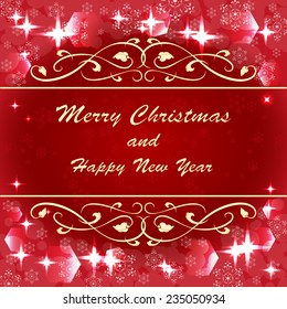red Christmas background, vector illustration