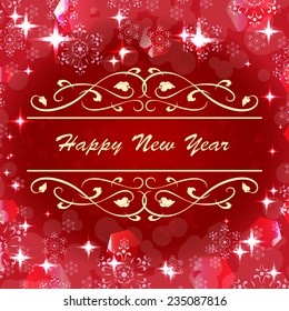 red Christmas background, vector illustration