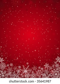 red christmas background, vector illustration
