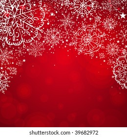 red christmas background, vector illustration