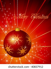 Red Christmas background - vector illustration