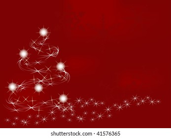 Red christmas background - vector illustration