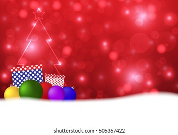 Red christmas background vector illustration