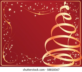 red christmas background, vector illustration