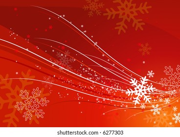 red  christmas background, vector illustration