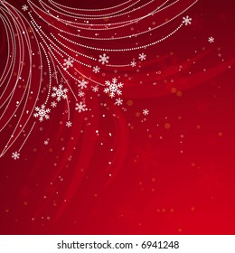 red  christmas background, vector illustration