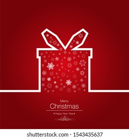 Red Christmas Background with white line