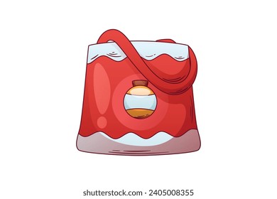 Red Christmas Bag Sticker Design