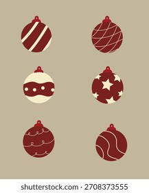 Conjunto abstracto de bola de Navidad roja
