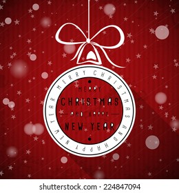 red christmas ball with red circle. christmas concept