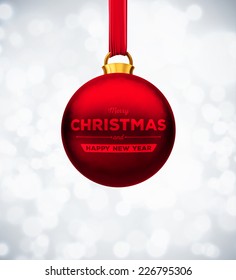 Red Christmas ball, eps 10