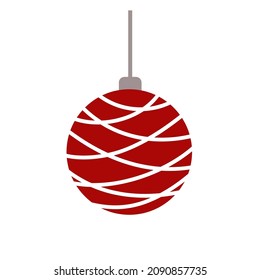 Red Christmas ball for holiday card design