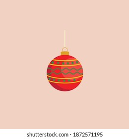 red christmas ball christmas icon 
