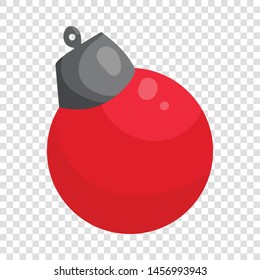 Red Christmas ball icon in cartoon style isolated on background for any web design