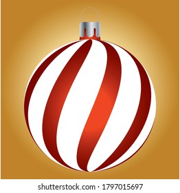 Red christmas ball isolated on white background.