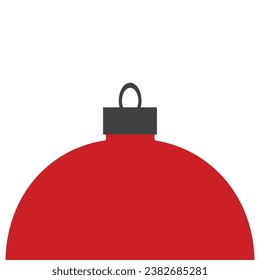 Red Christmas ball, isolated on white background. Logo. Vector