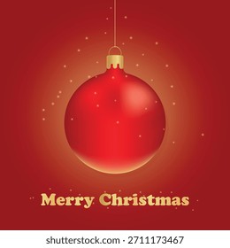 Bola roja de la Navidad con luces