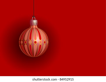 Red Christmas ball on a red background
