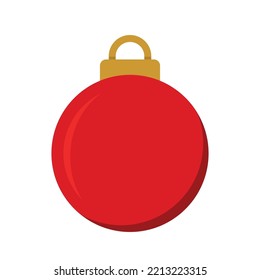 Red Christmas ball on white background. Vector illustration. Christmas decoration