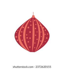 Red Christmas ball on white background