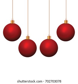 Red Christmas ball on white background. 