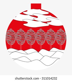 Red Christmas ball with a pattern