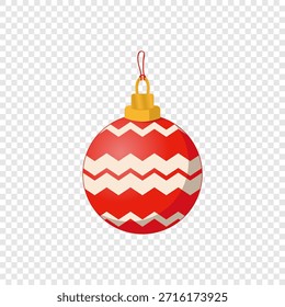 Bola roja de la Navidad con el modelo en fondo transparente