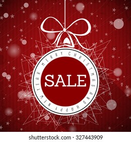 red christmas ball with sale. infographic concept.