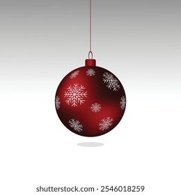 Red Christmas ball with snowflake	