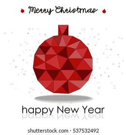 red Christmas ball with triangles