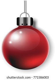 Red Christmas Ball. Vector Illustration