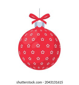 red christmas ball vector with white pattern for christmas celebration