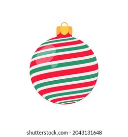 vector de bola de navidad roja con patrón blanco para celebración navideña