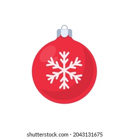red christmas ball vector with white pattern for christmas celebration