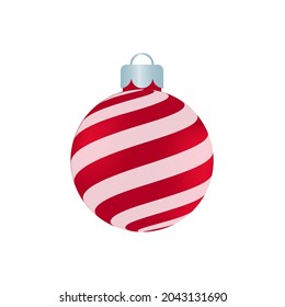 vector de bola de navidad roja con patrón blanco para celebración navideña