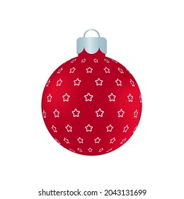 red christmas ball vector with white pattern for christmas celebration